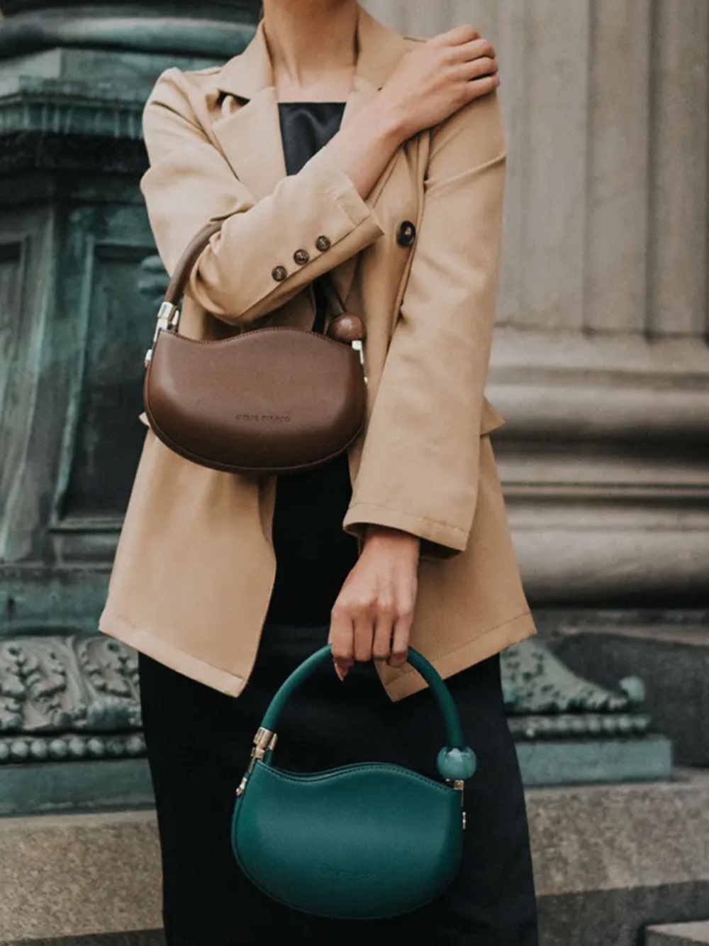 Melie Bianco Jennie Ivory Vegan Leather Purse